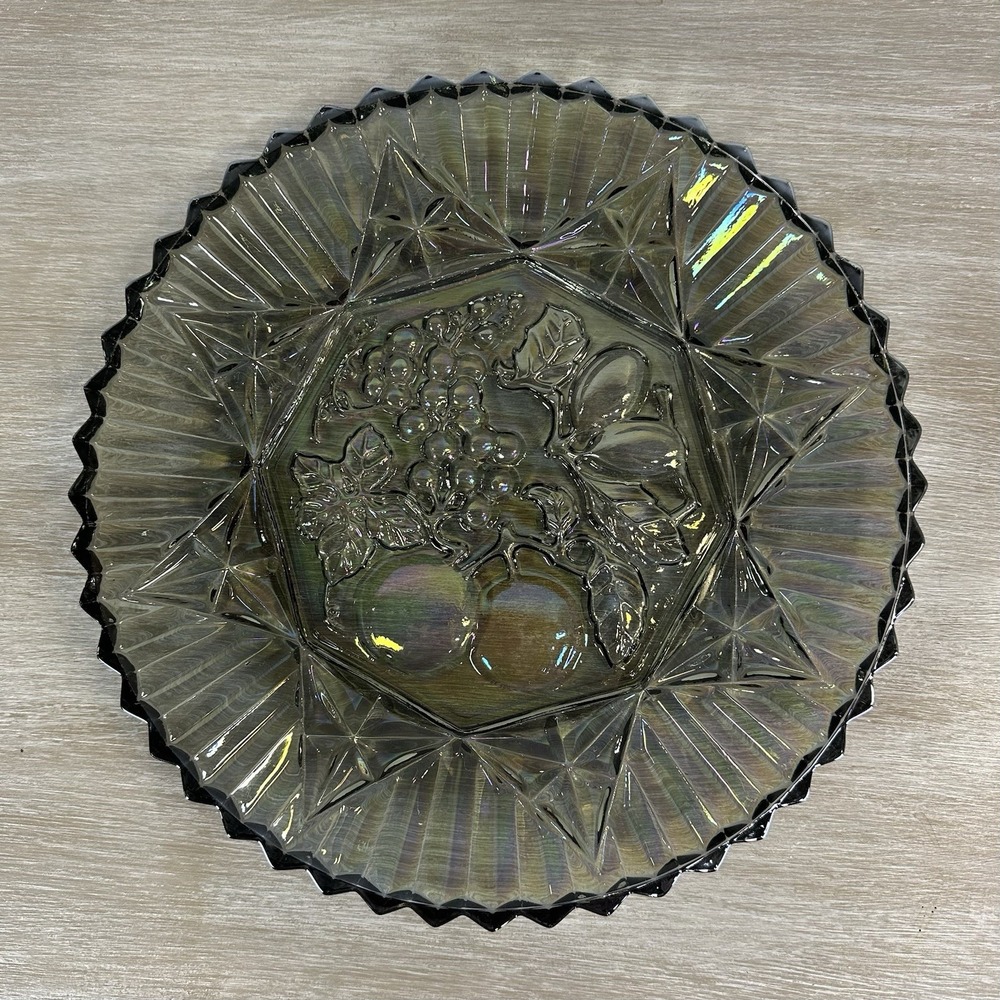 Indiana Glass Company 11 3/8" 'Pioneer' Carnival Glass Serving Tray, Vintage